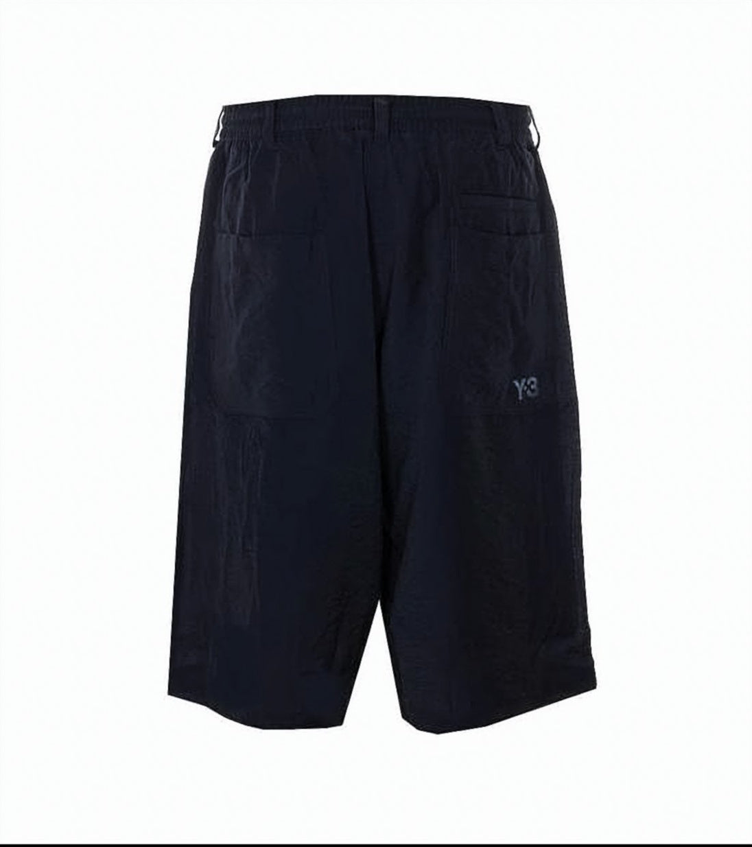 Black Relaxed Fit Viscose Polyamide Shorts