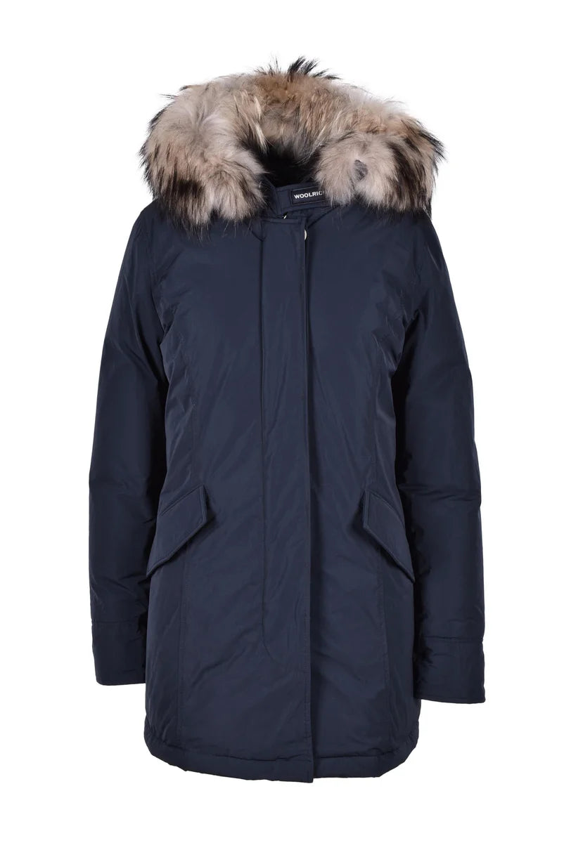 Luxury Arctic Raccoon Parka Night Blue