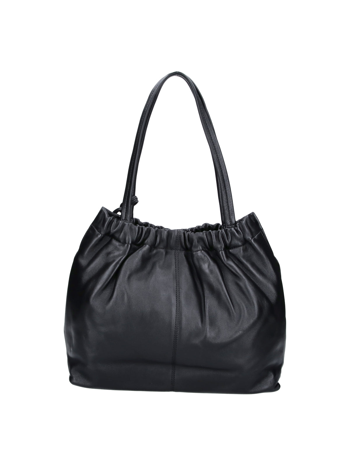 Black The Christina Gathered Lambskin Tote