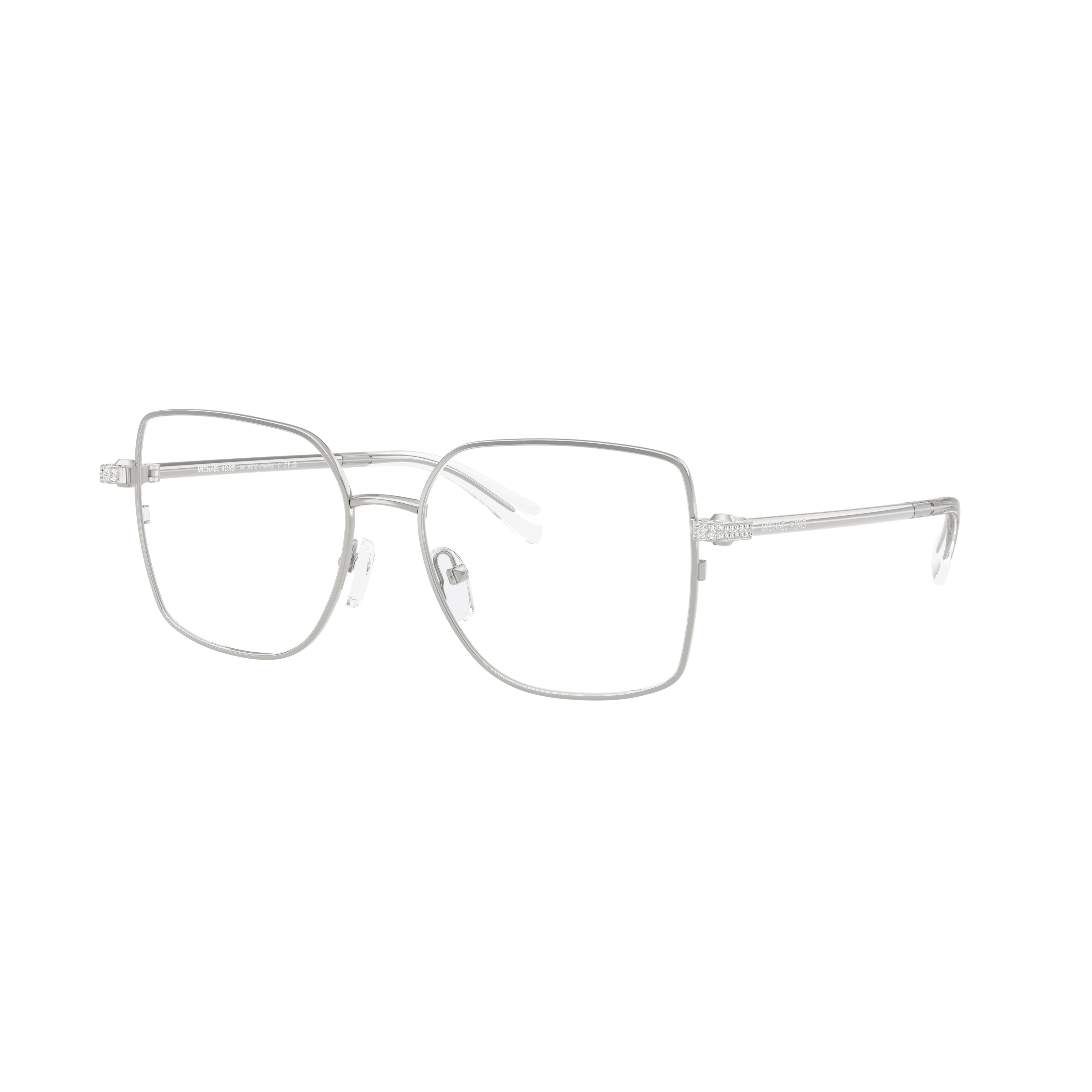0mk3091b Square-Shaped Silver Metal Eyeglasses with Minimalist Design