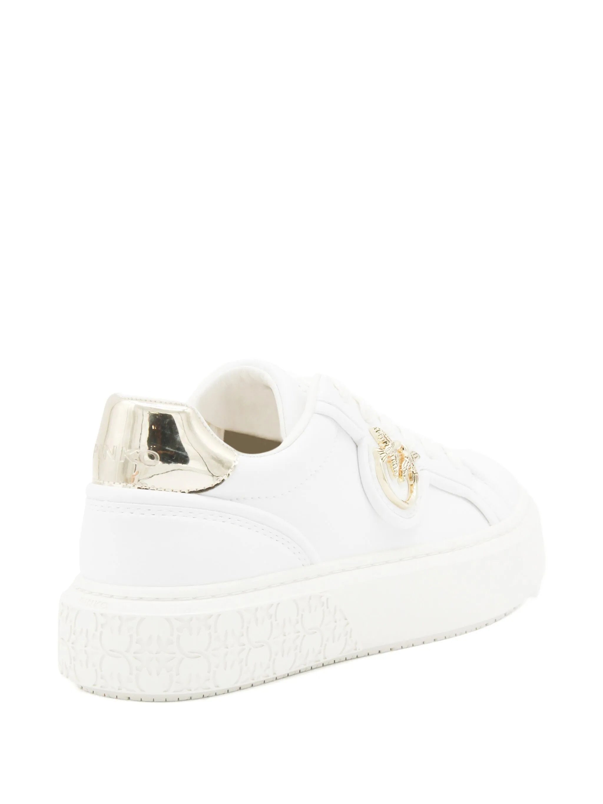 White Yoko 06 Metallic-Accent Leather Sneakers