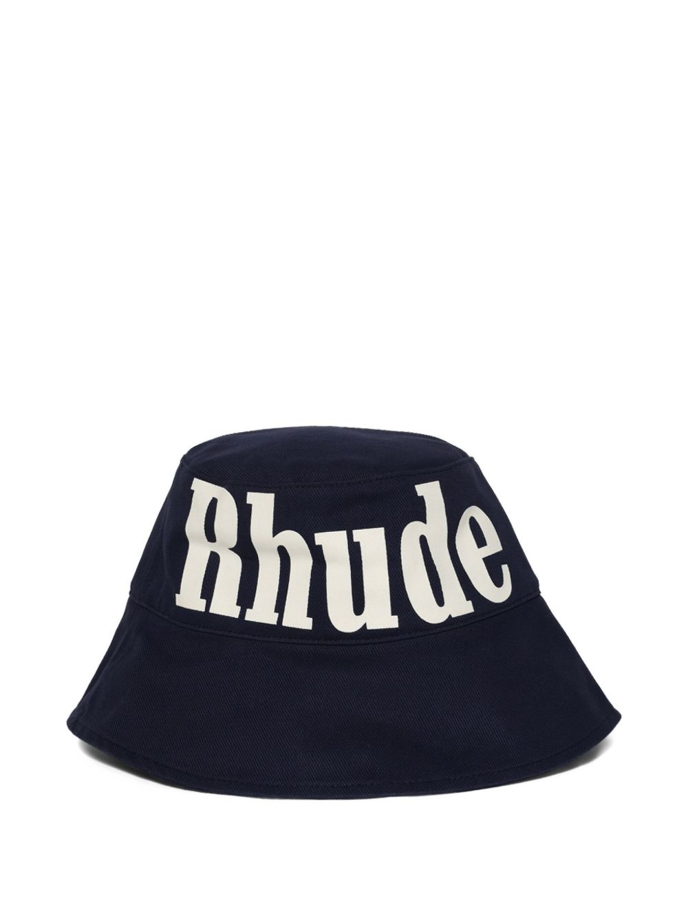 Bucket Hat with Bold Logo Lettering in Rich Navy Blue