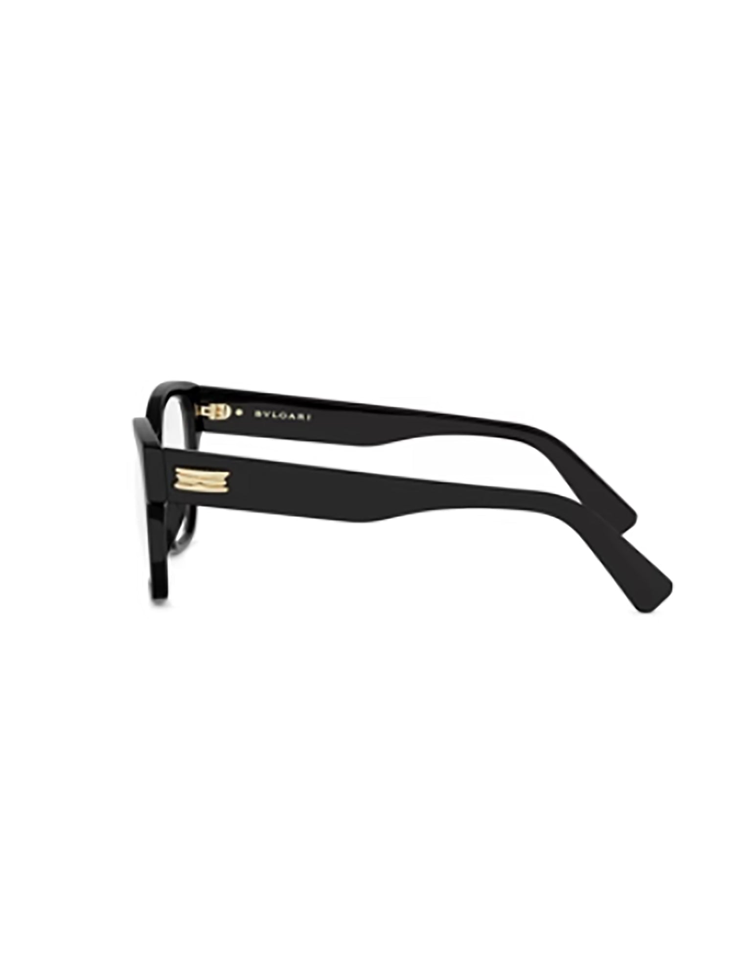 Rectangular Black Eyeglasses with Gold Accents