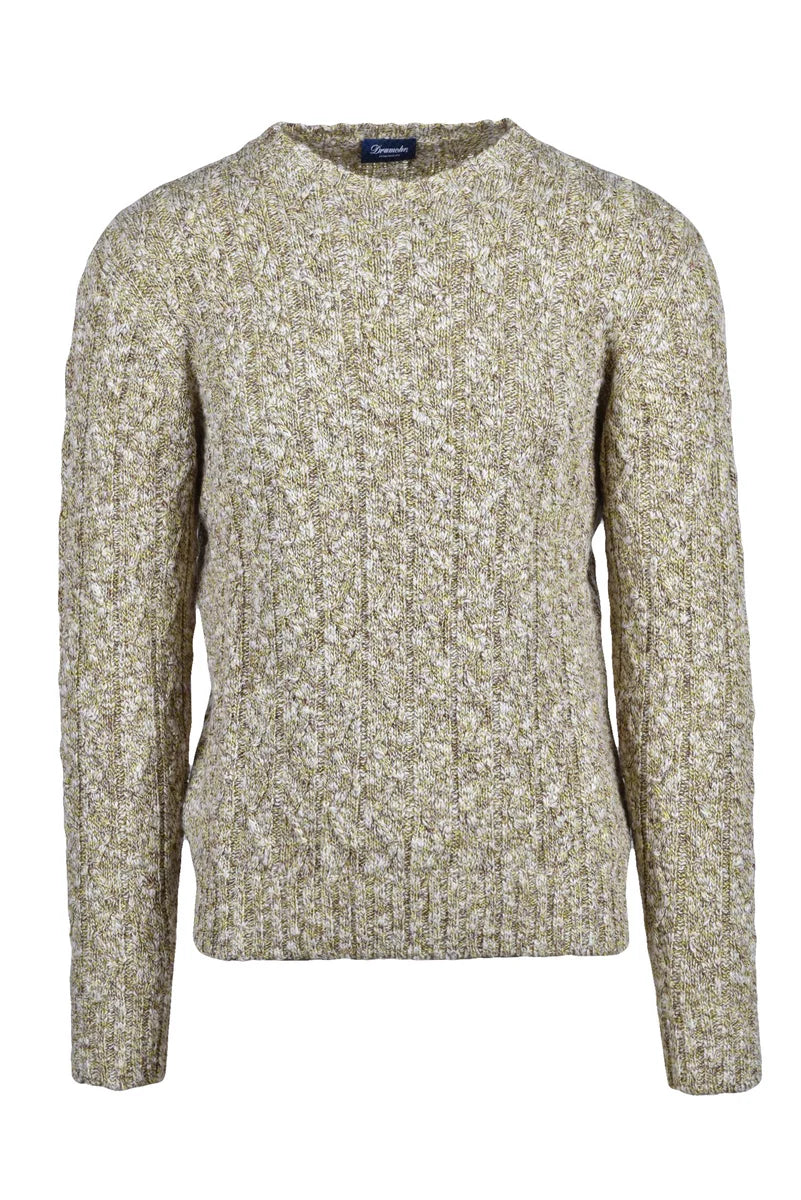 Linen Cotton Knit - White/Green