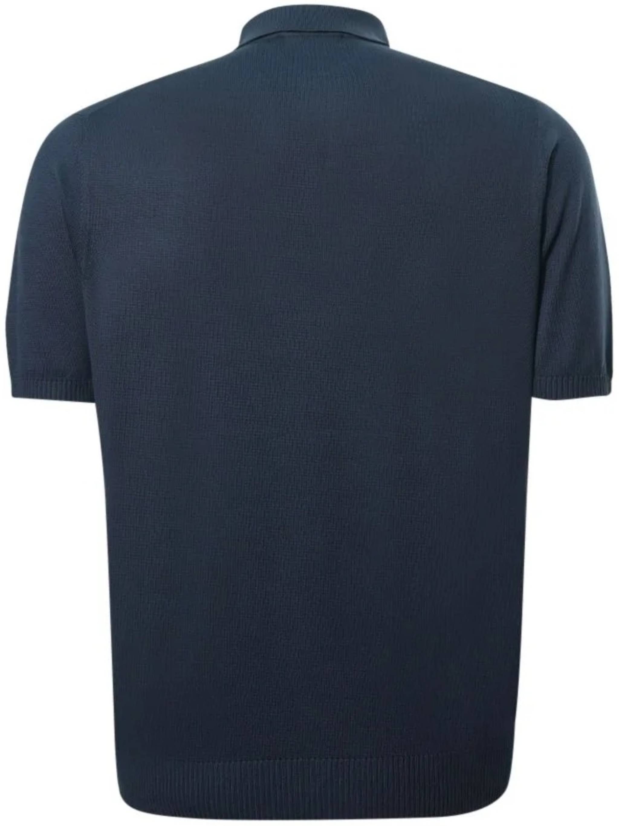 Blue Polo Short-Sleeve Ribbed Cotton Polo