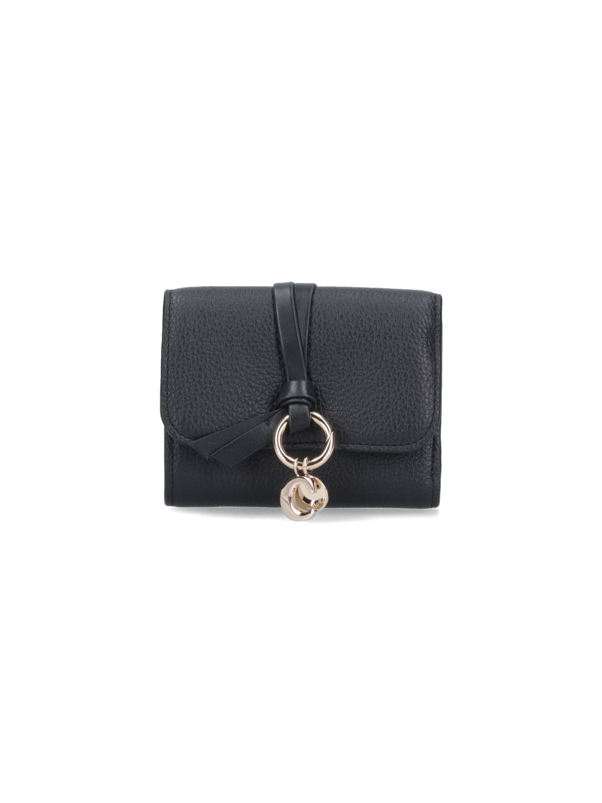 Black Alphabet Textured Leather Wallet