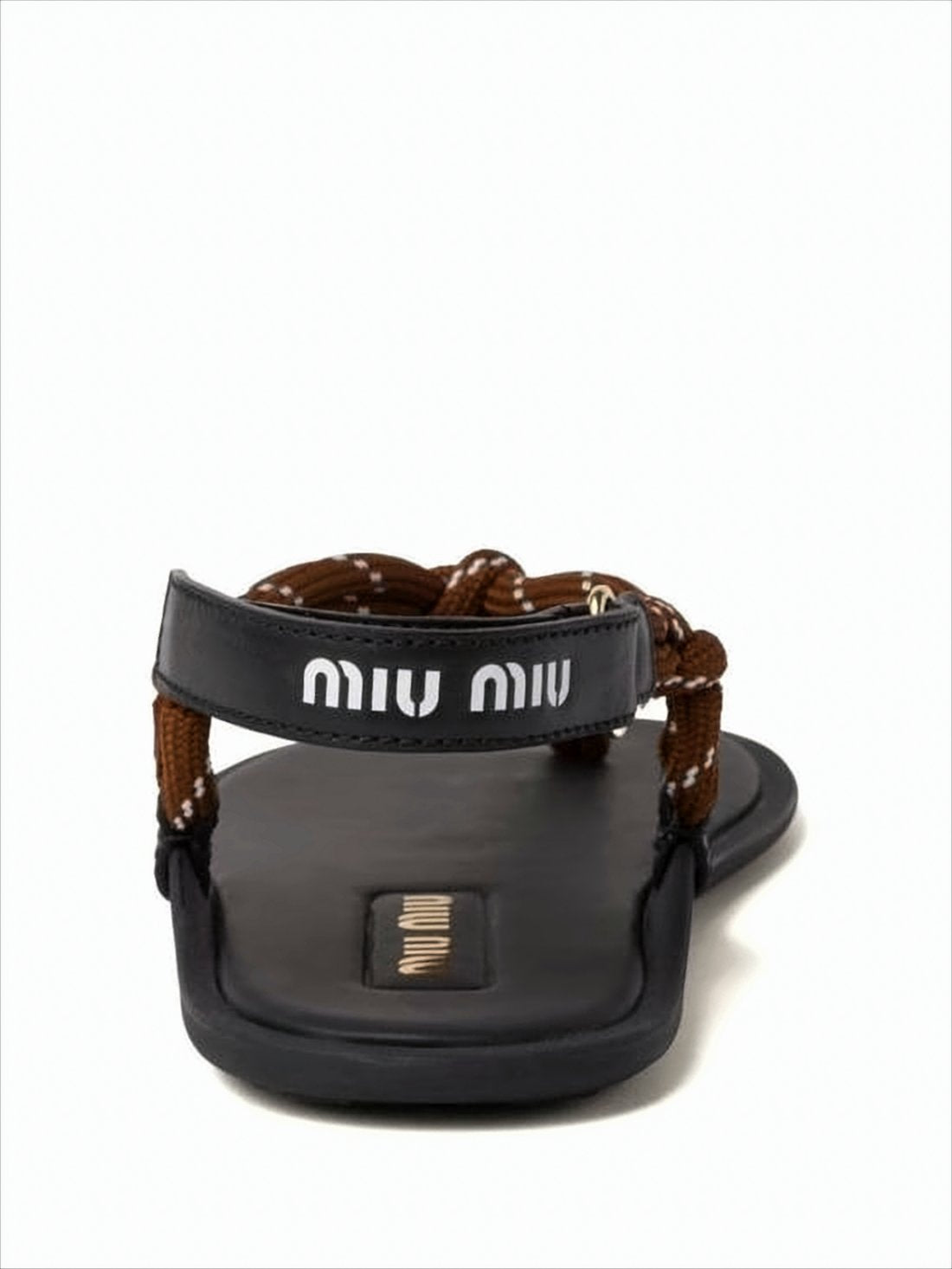 Thong-style Sandals with Rope-Like Straps and Logo Detail