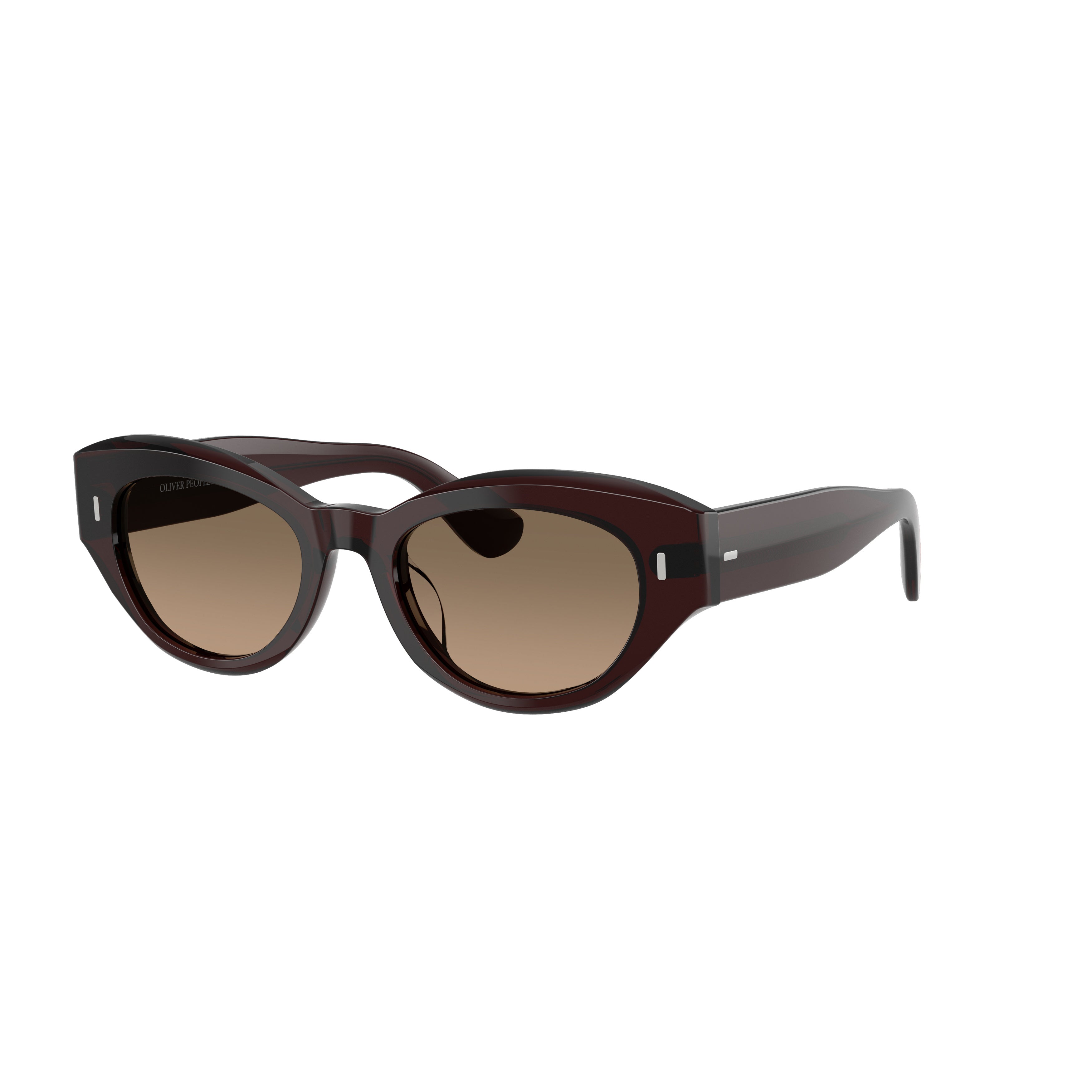 0ov5615su Rounded Cat-Eye Sunglasses with Glossy Acetate Frame