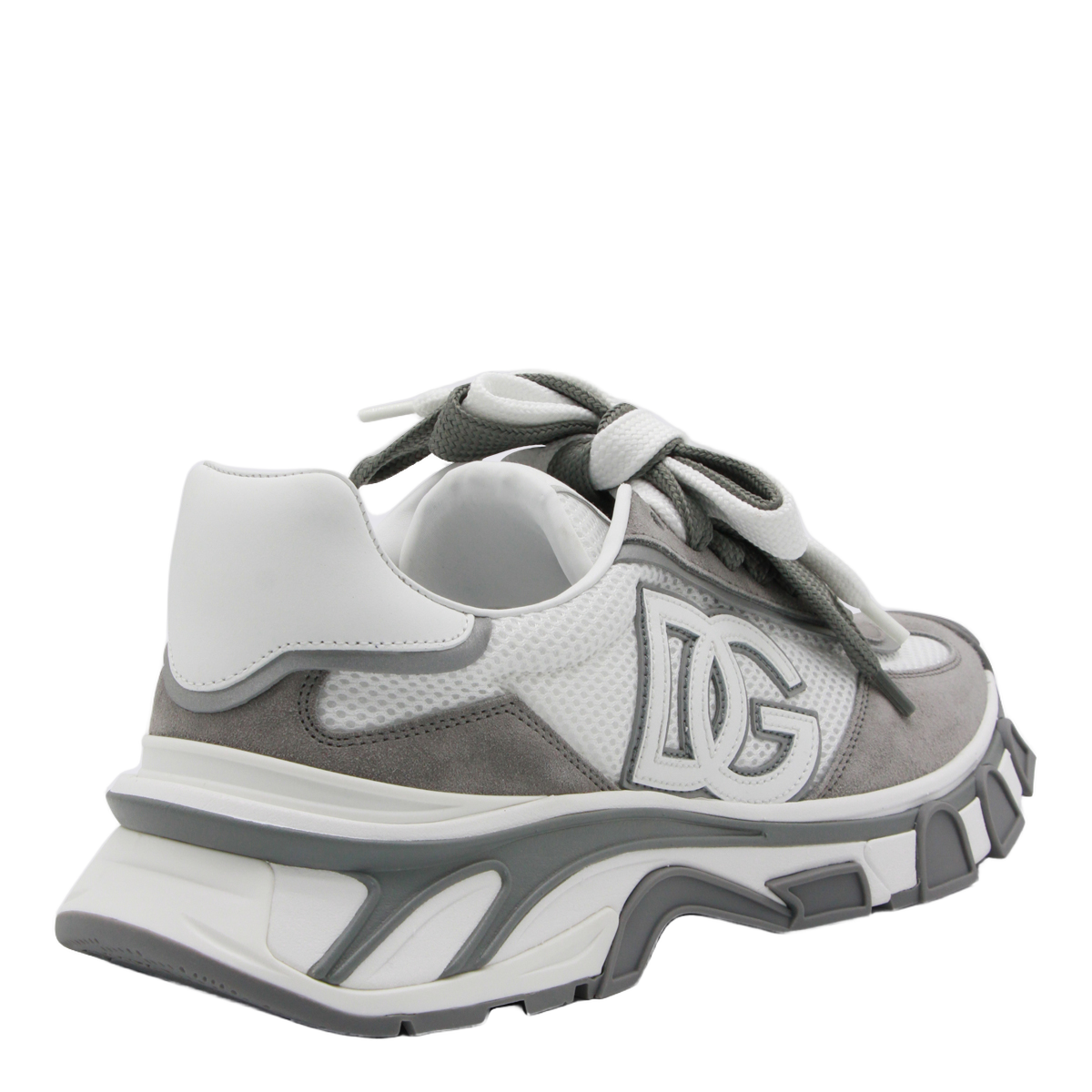 Layered White Sneakers with Sculpted Sole
