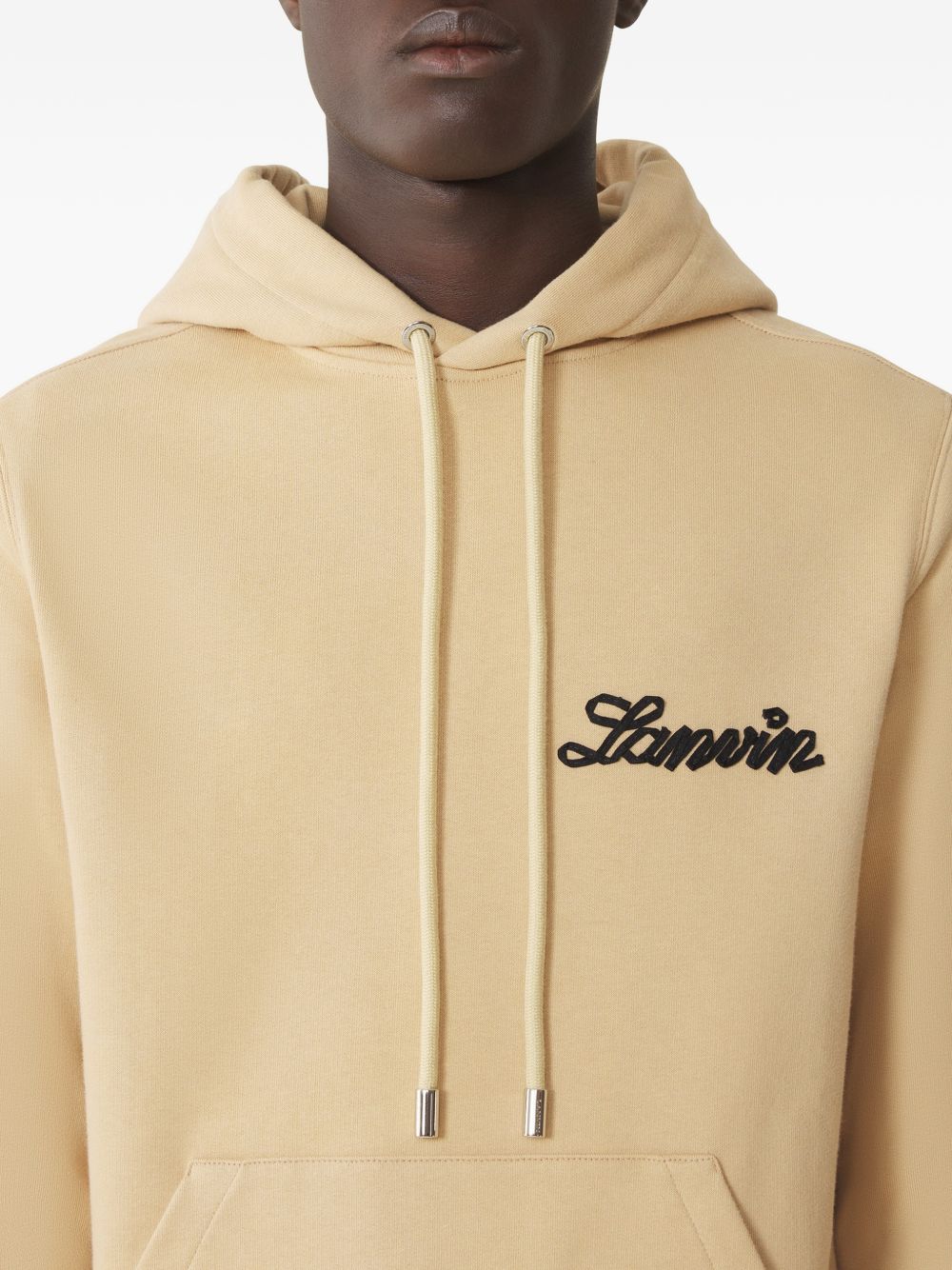 Beige Relaxed-Fit Hoodie with Adjustable Drawstring