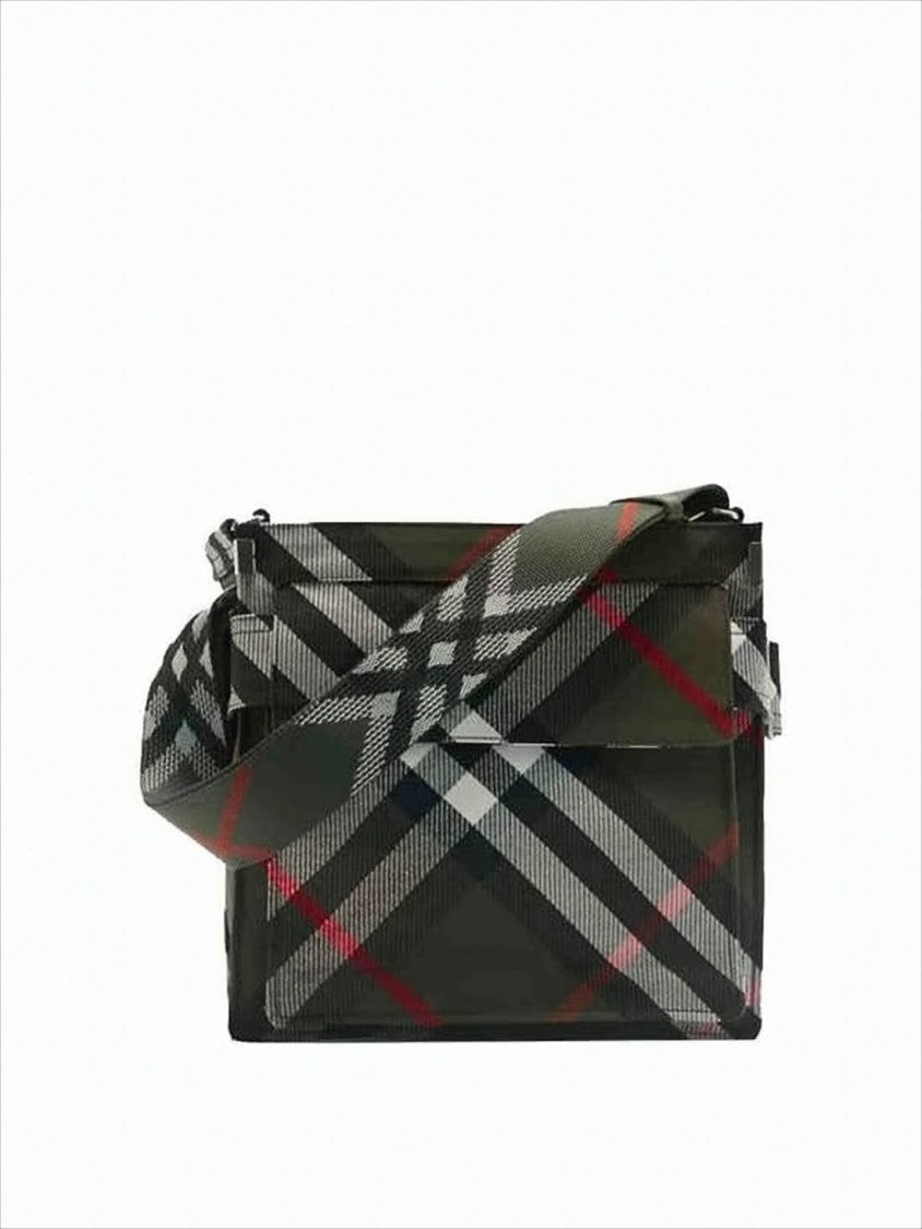 Rectangular Check Pattern Crossbody Bag