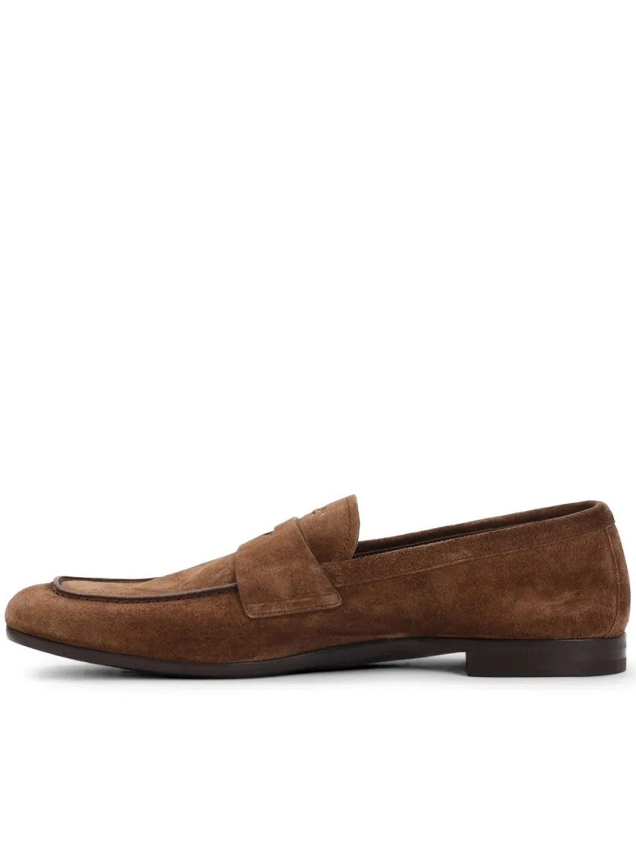 Brown Mocassini Suede Penny Loafers