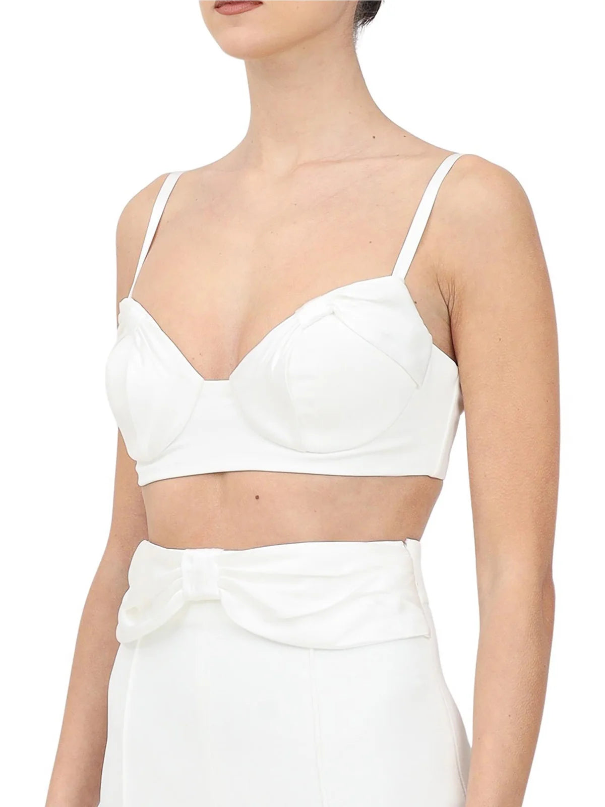 White Polyester Elastane Top