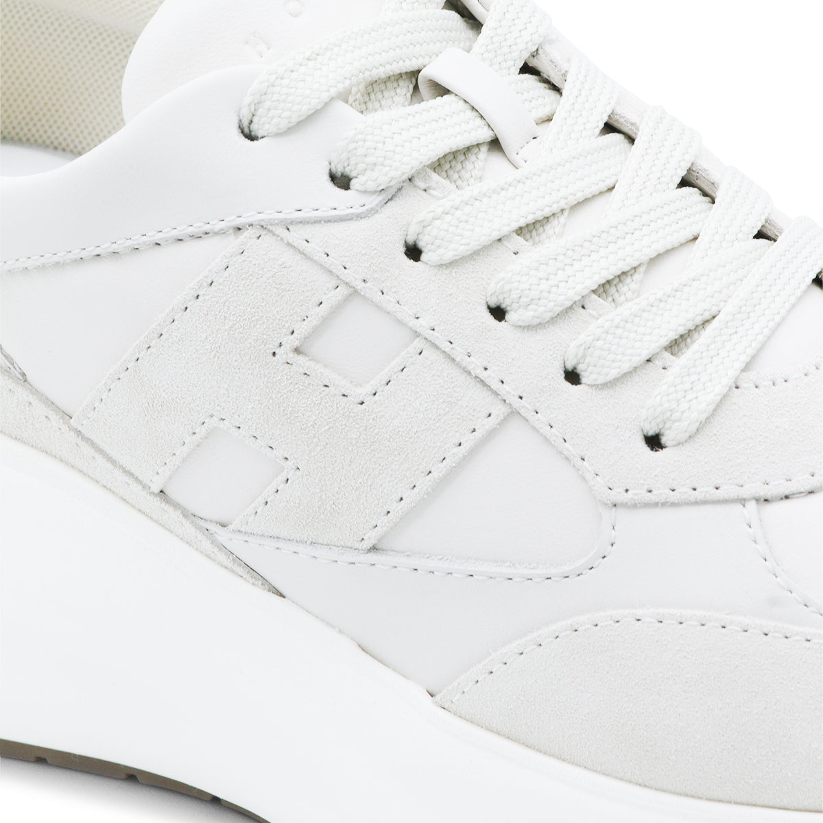Sole White Sneakers With Soft Suede