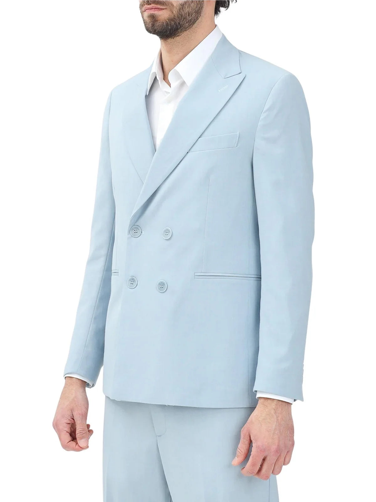 Light Blue Polyester Viscose Elastane Jacket