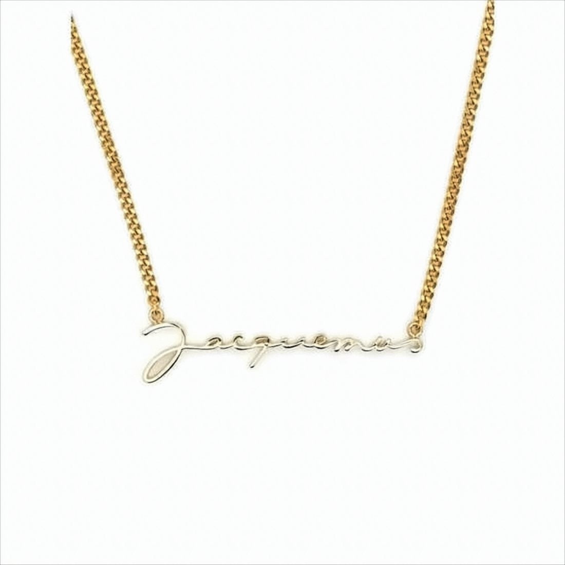 Gold Script Pendant Necklace from