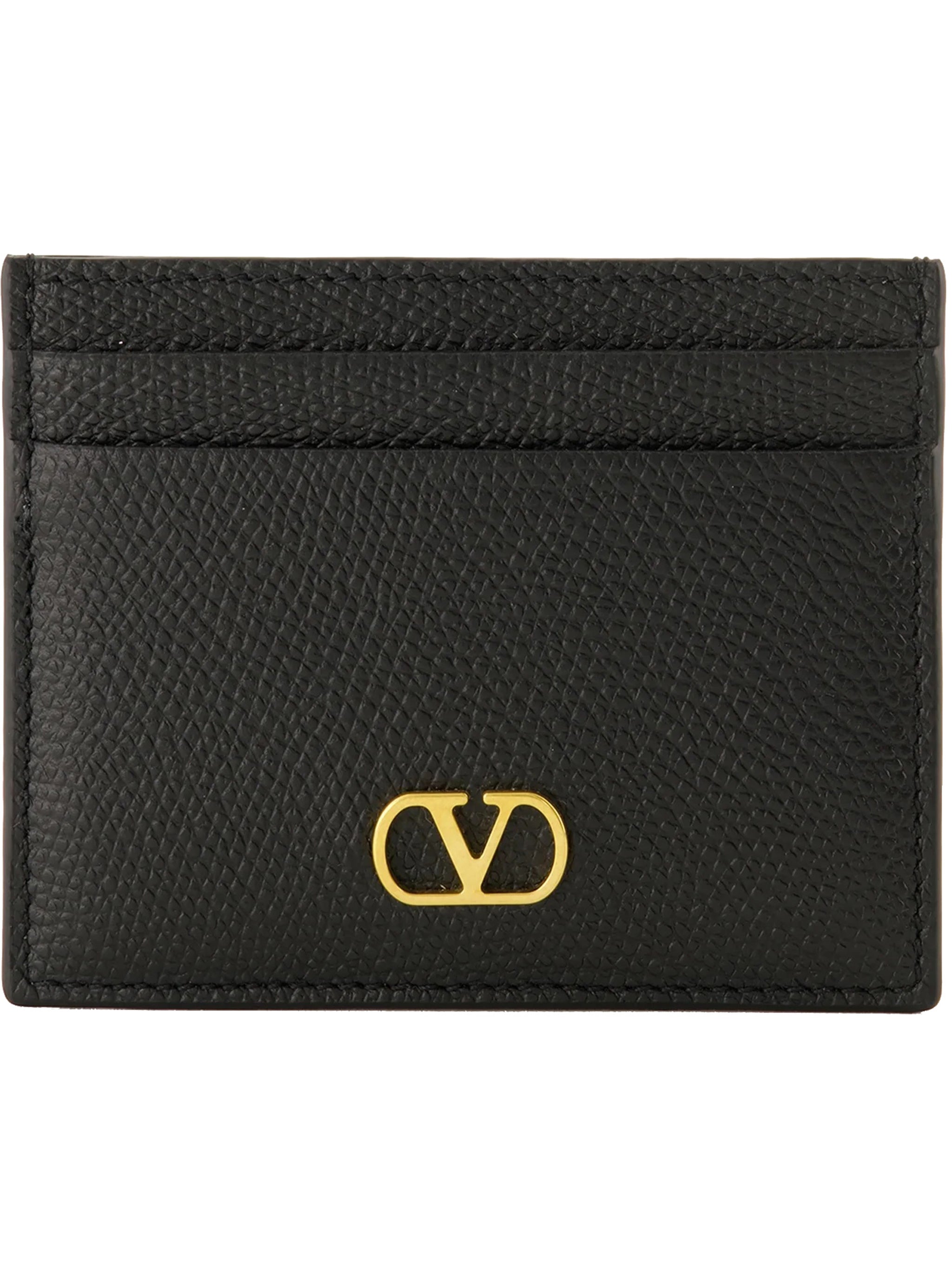 Black Vlogo Signature Textured Leather Case