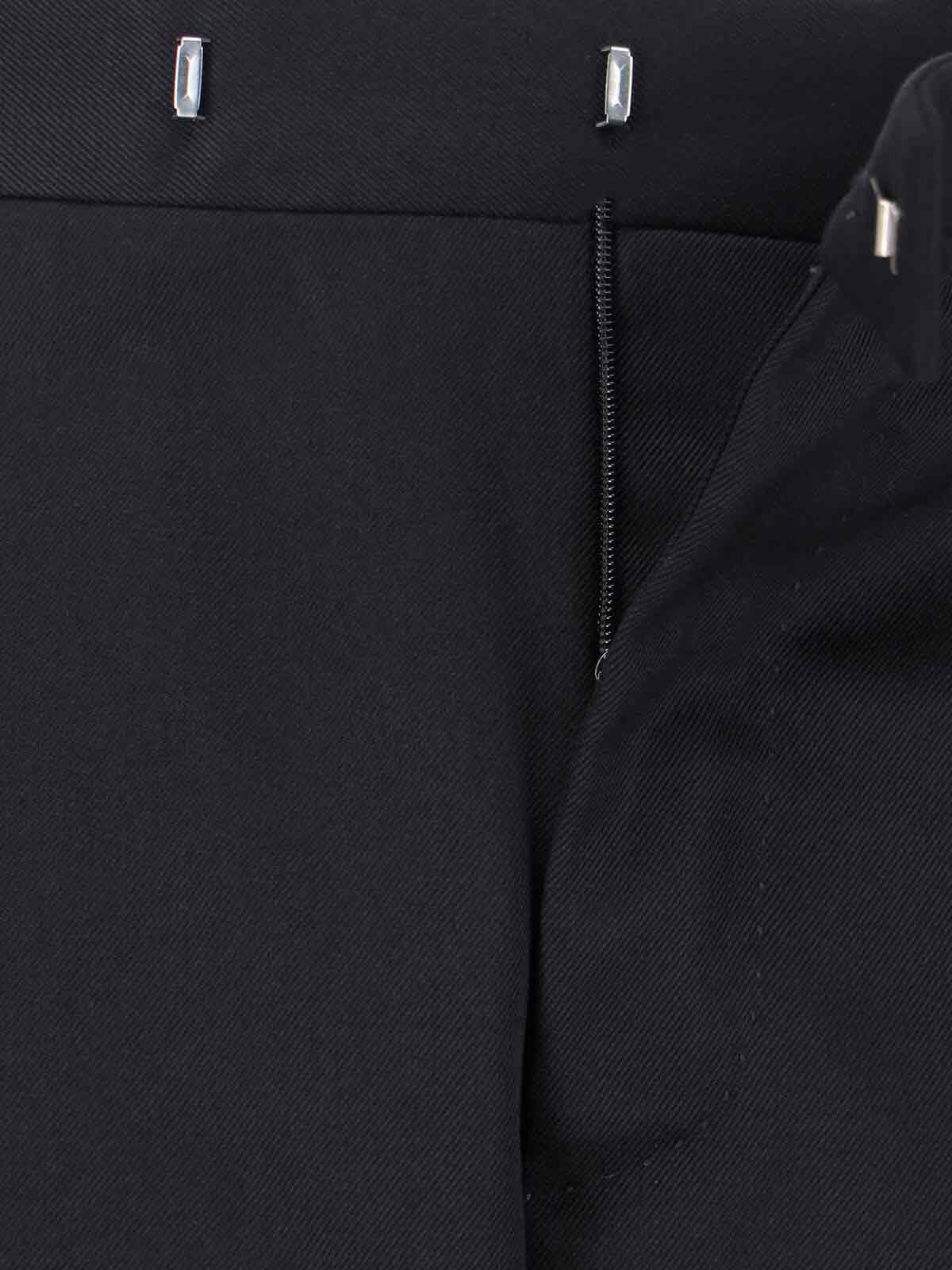 Mid-Rise Virgin Wool Trousers with Cuffed Hem