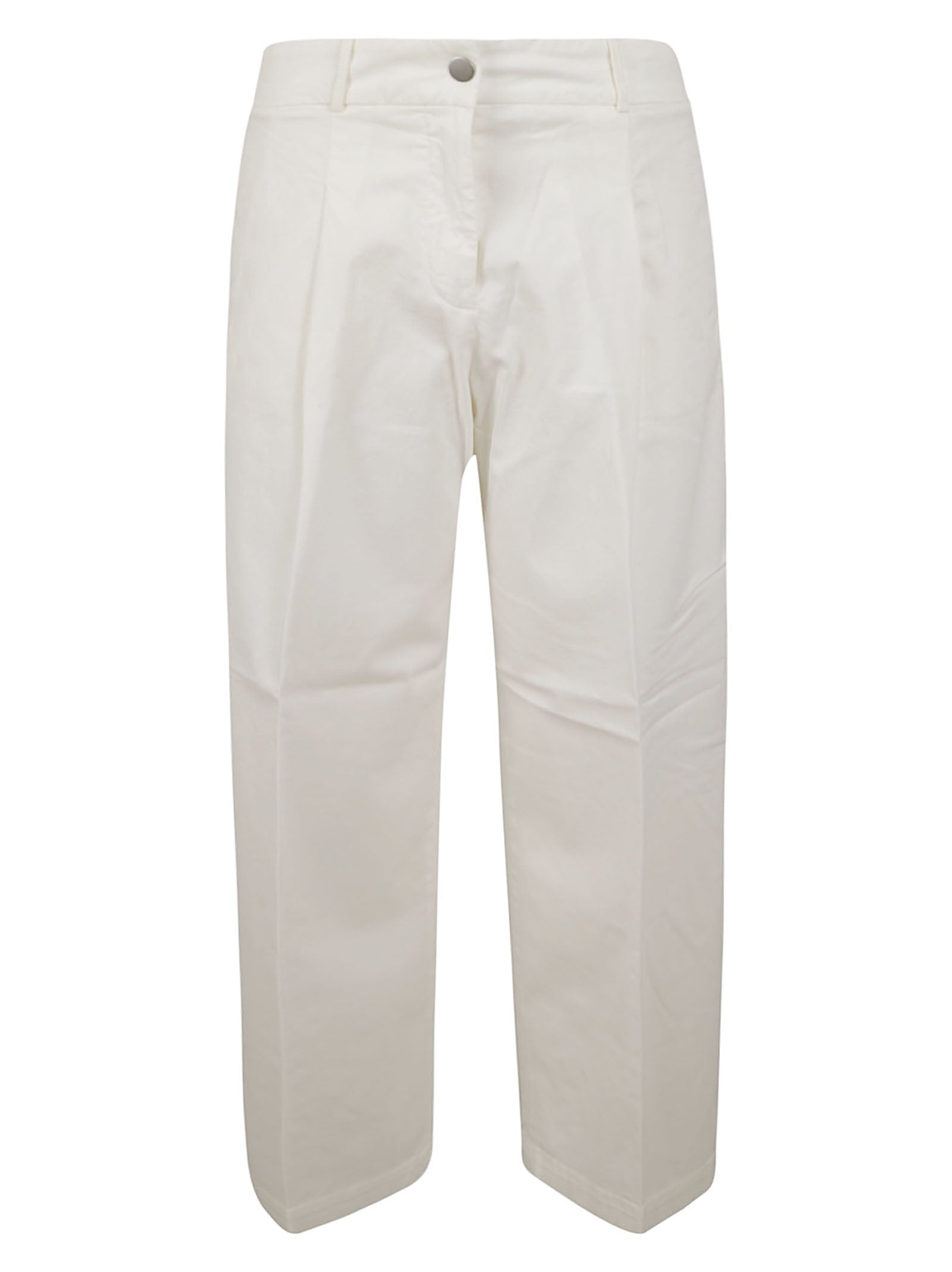 Straight-Leg Trousers with Mid-Rise Waist