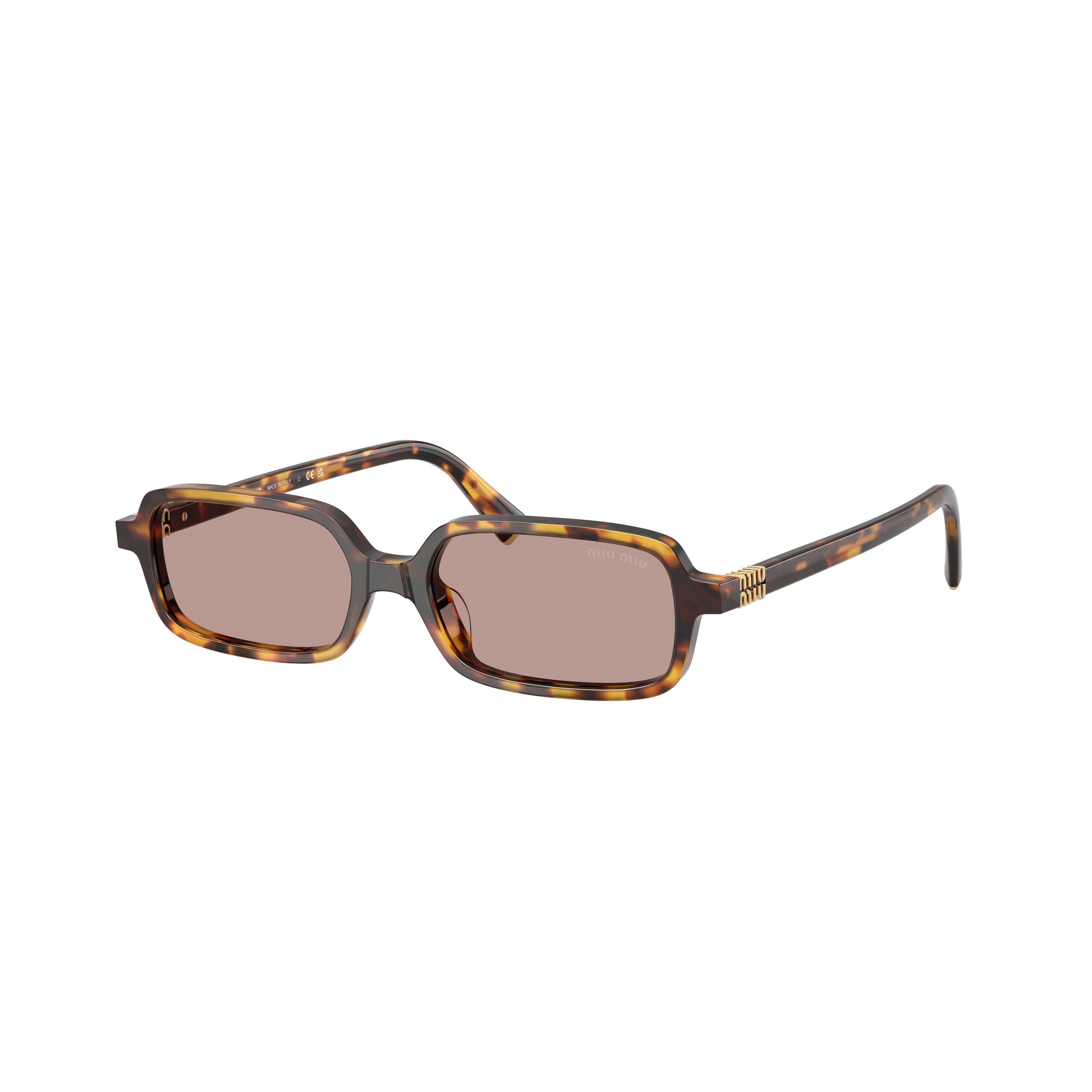 0mu 11zs Rectangular Sunglasses in Tortoiseshell Acetate