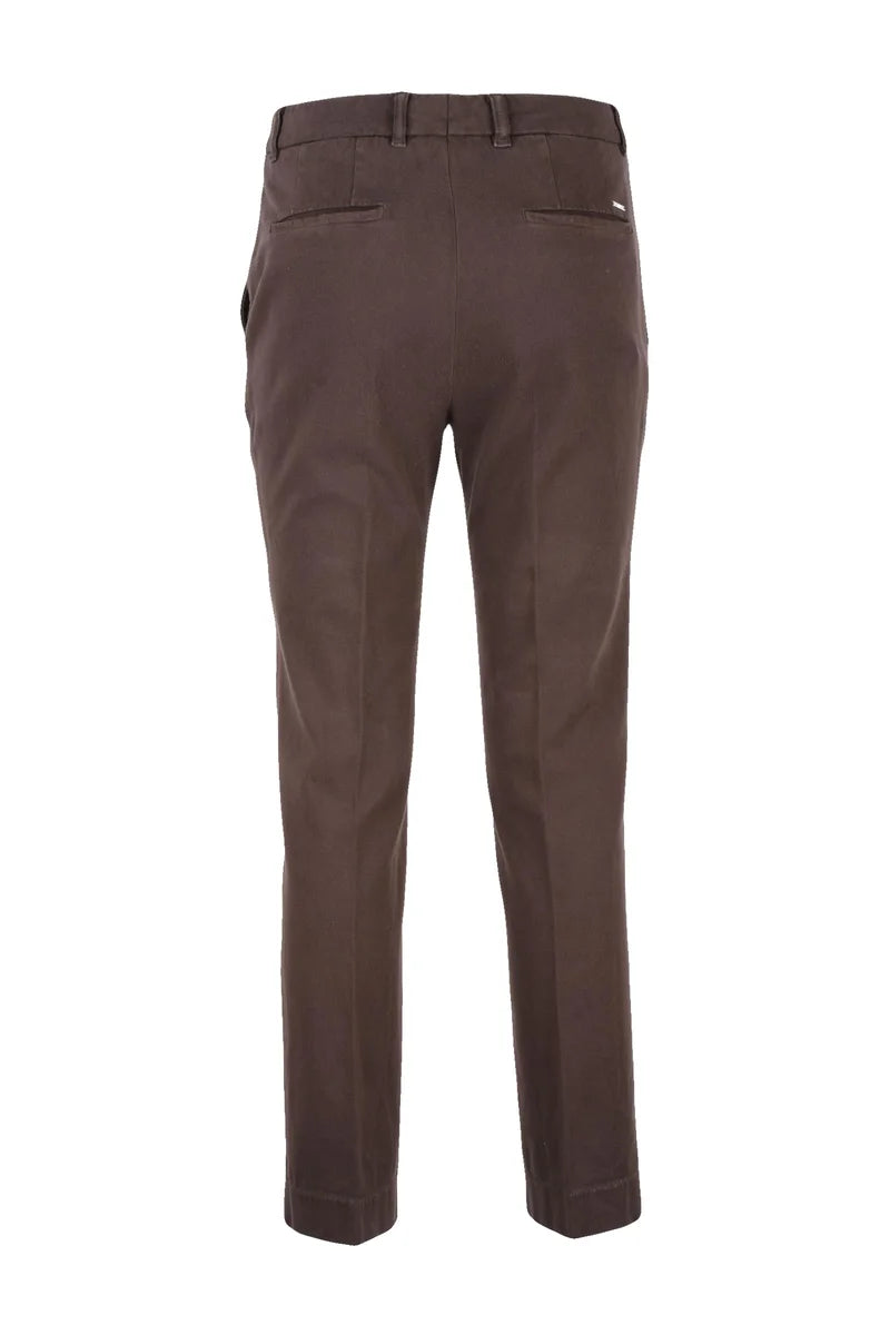 Straight-Leg Cotton Blend Trousers