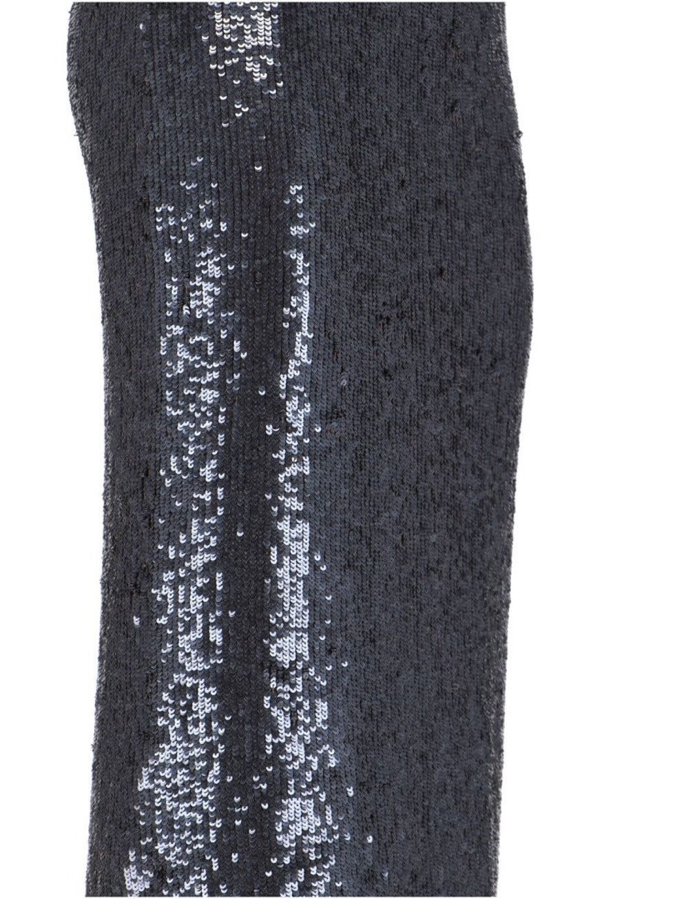 Straight Silhouette Black Sequin Midi Skirt