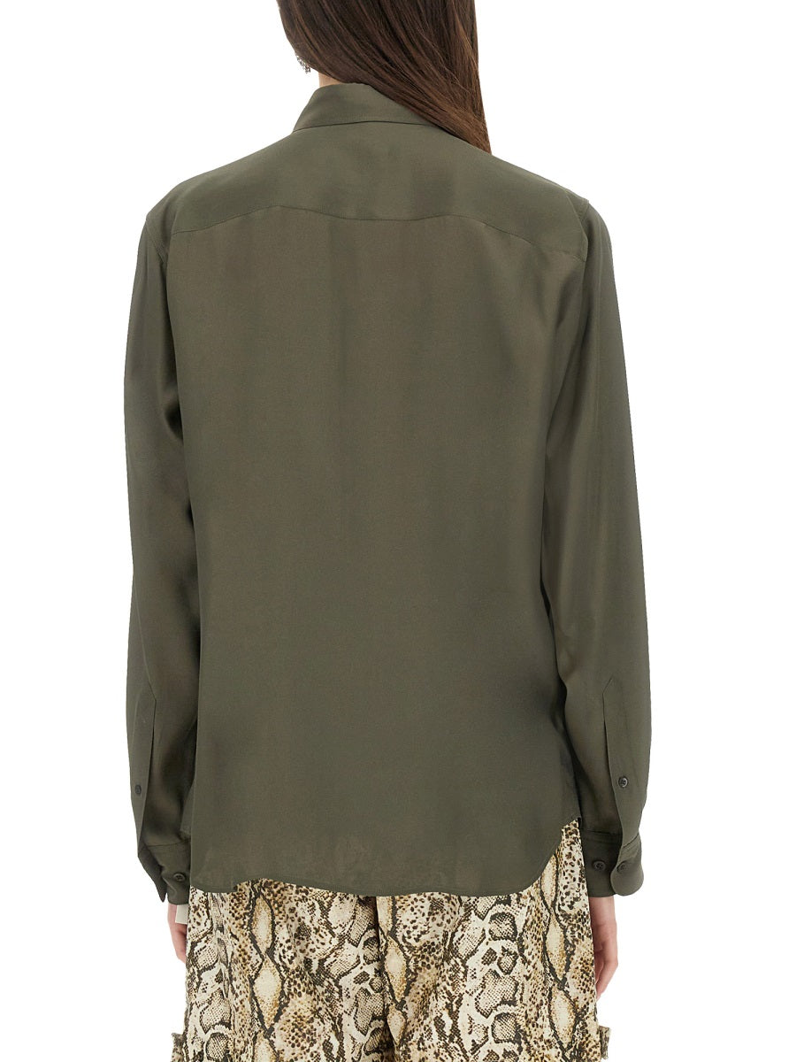 Silk Blend Satin Shirt
