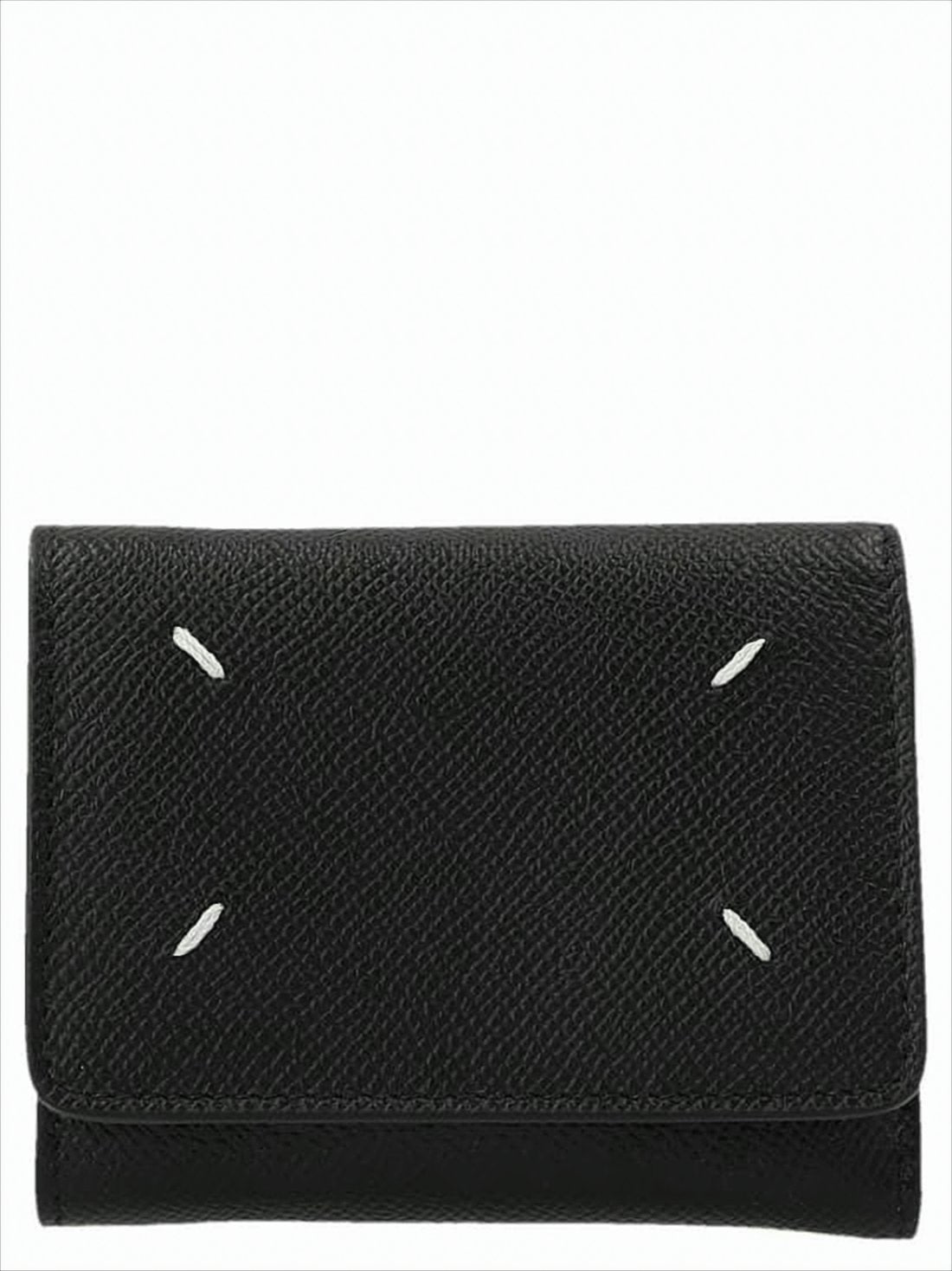 Textured Calf Leather Tri-Fold Wallet