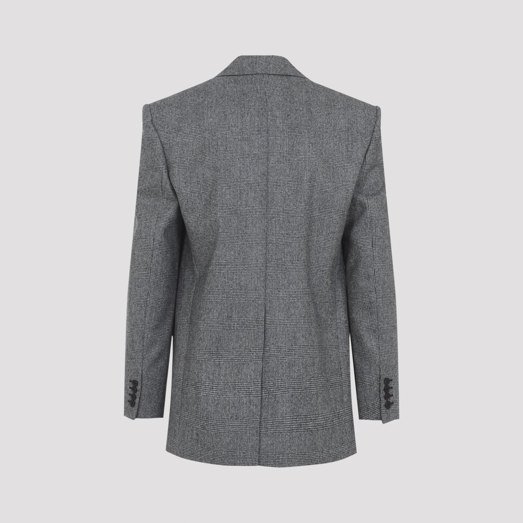 Tailored Grey Blazer With Classic Single-Button Closure