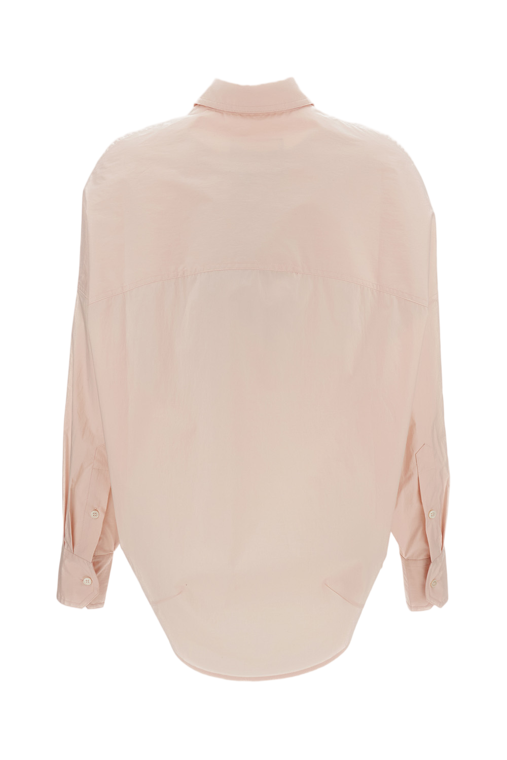Oversized Cotton Shirt With Pointed Collar And Buttoned Cuffs