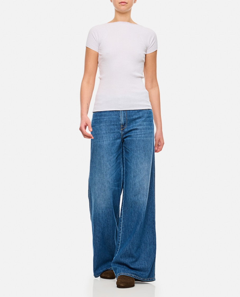 Fitted Knitted Top With Short Sleeves