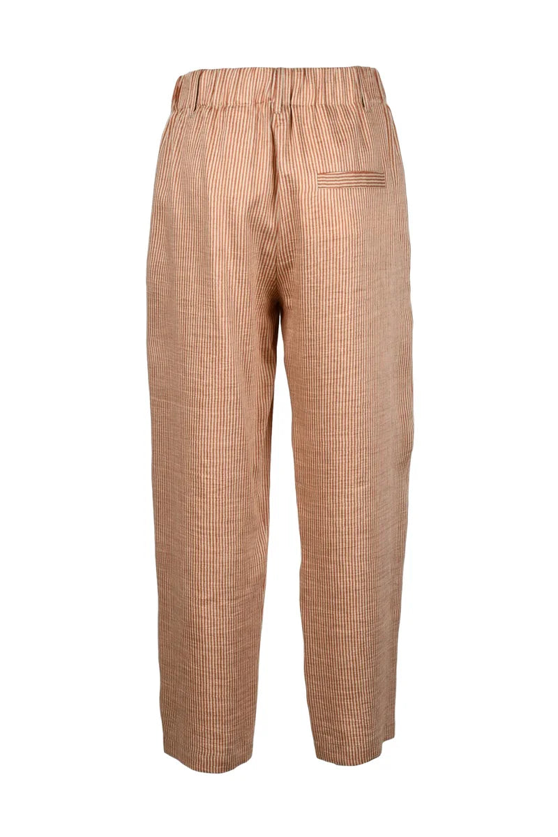 Linen Polyamide Chino Trousers - Red/Beige