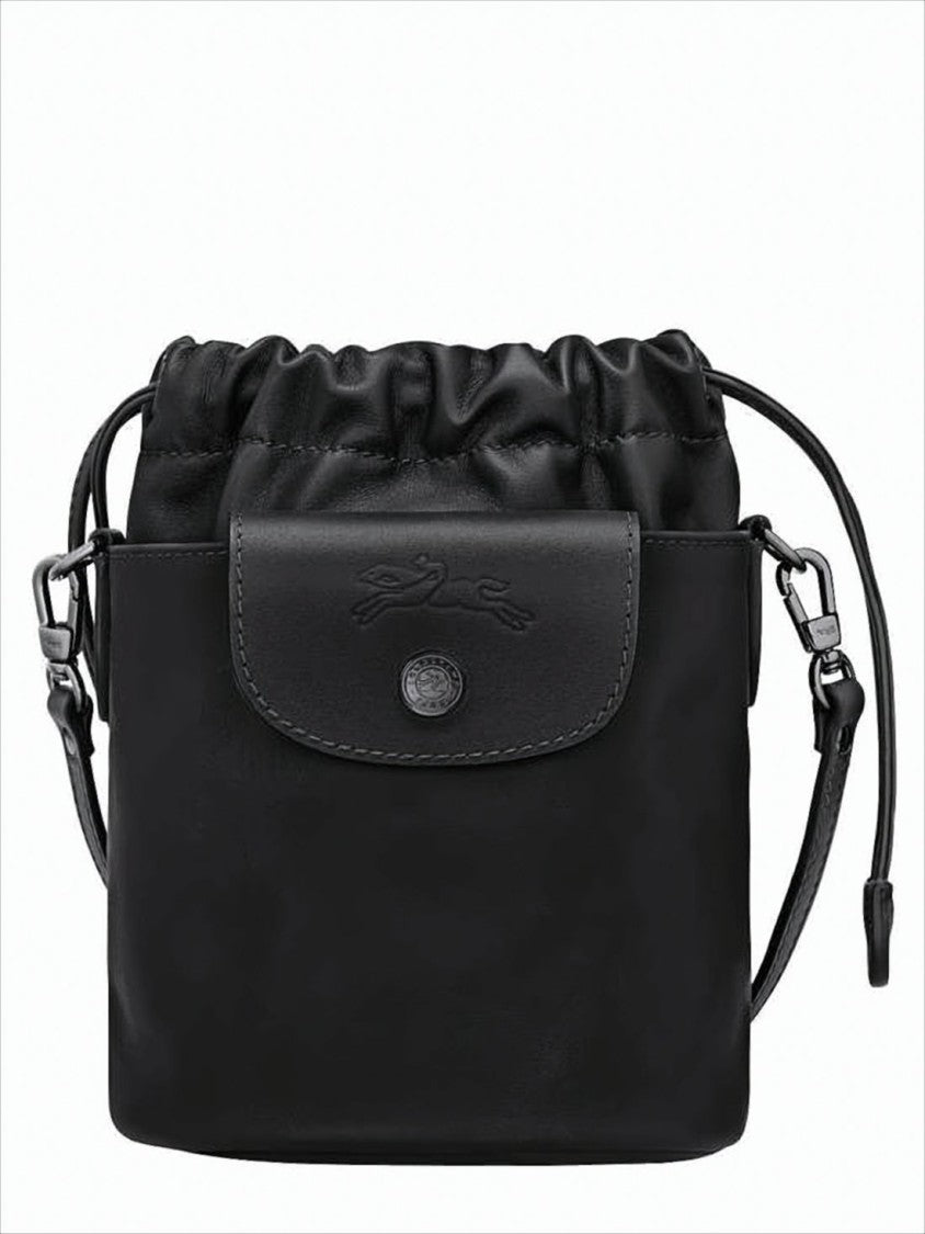 Black Cowhide Leather Crossbody Bag