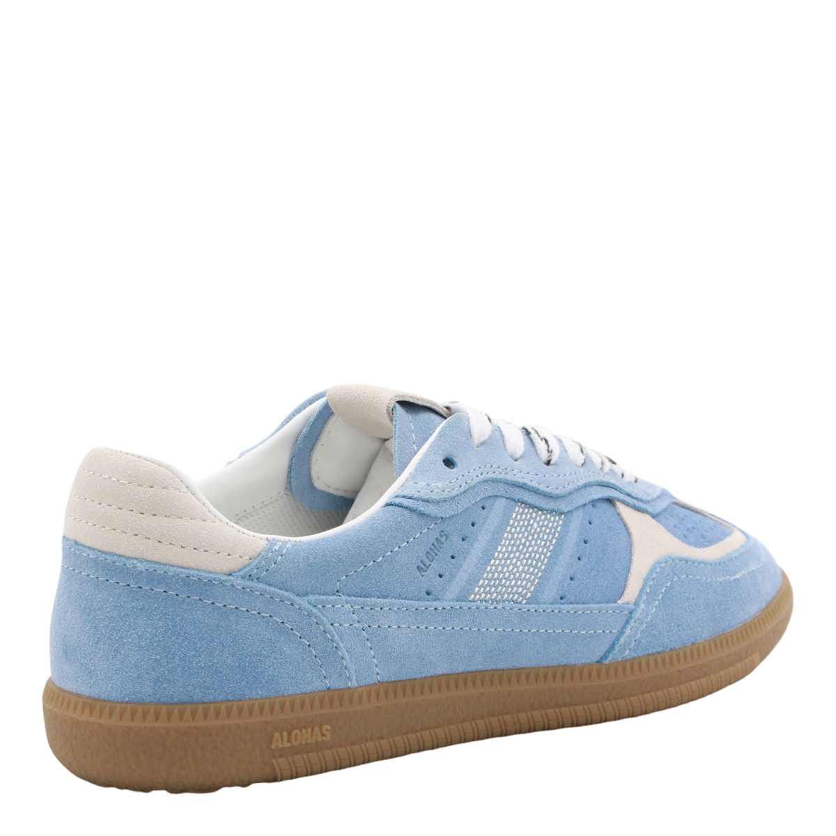 Pastel Blue Suede Sneakers with Cream Accents