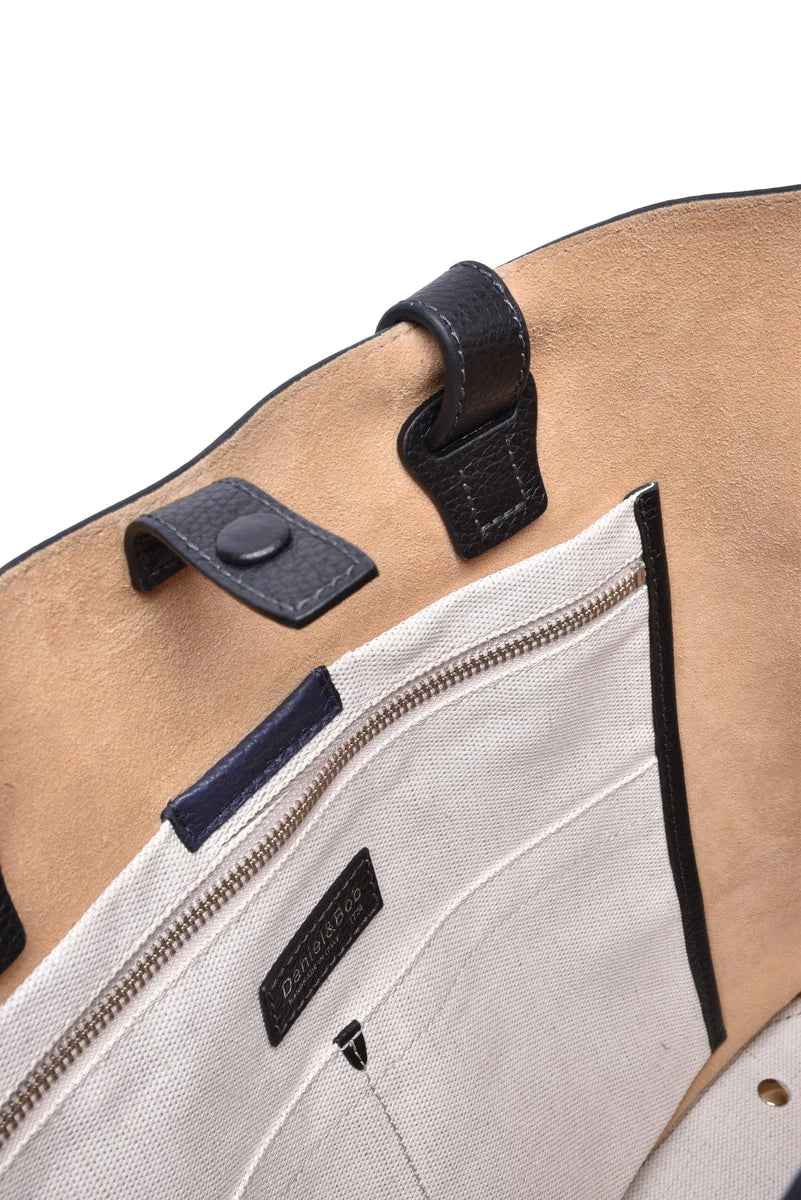 Leather Shopper Bag - Black