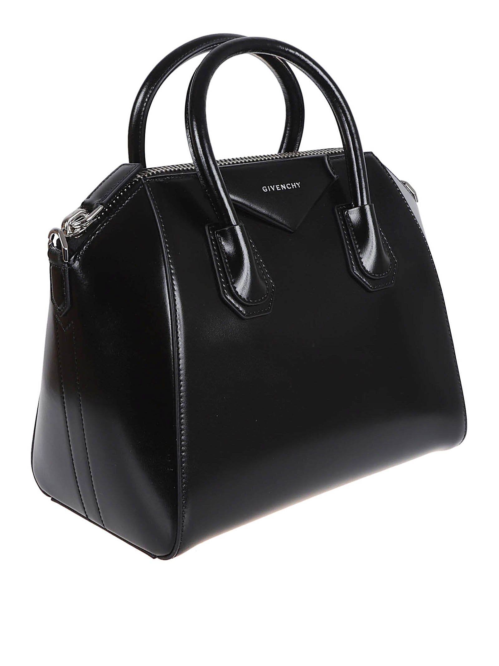 Structured Black Calfskin Box Bag
