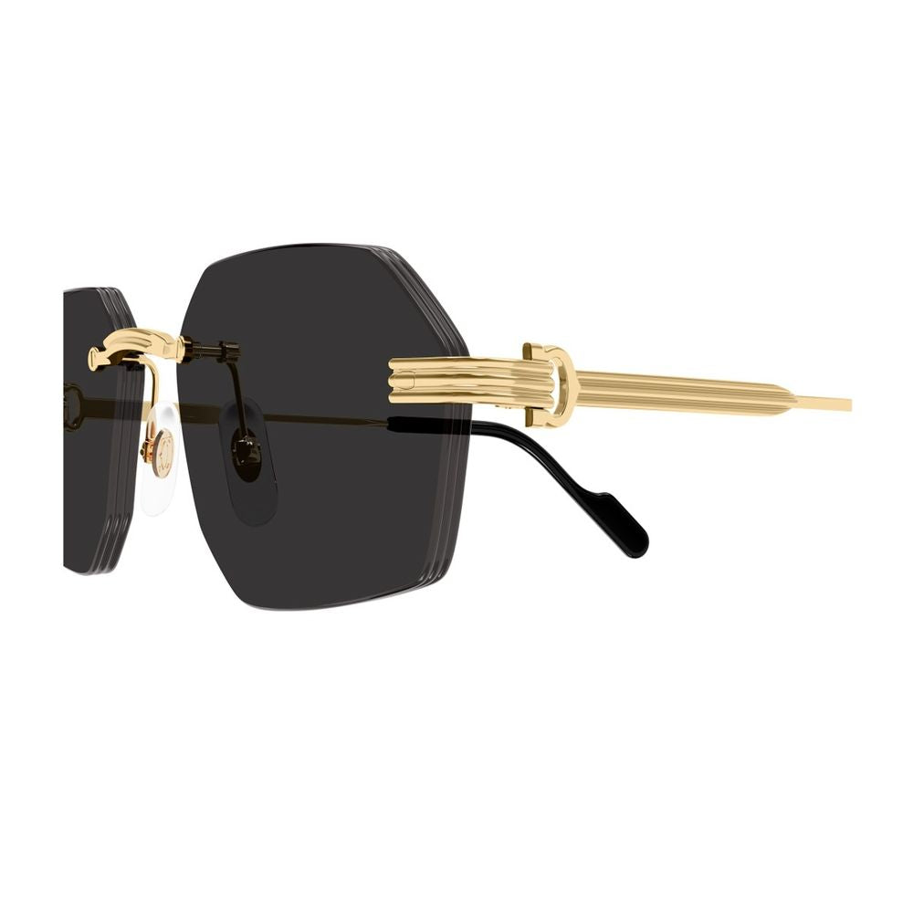 Rimless Geometric Sunglasses With Gold-Tone Frame