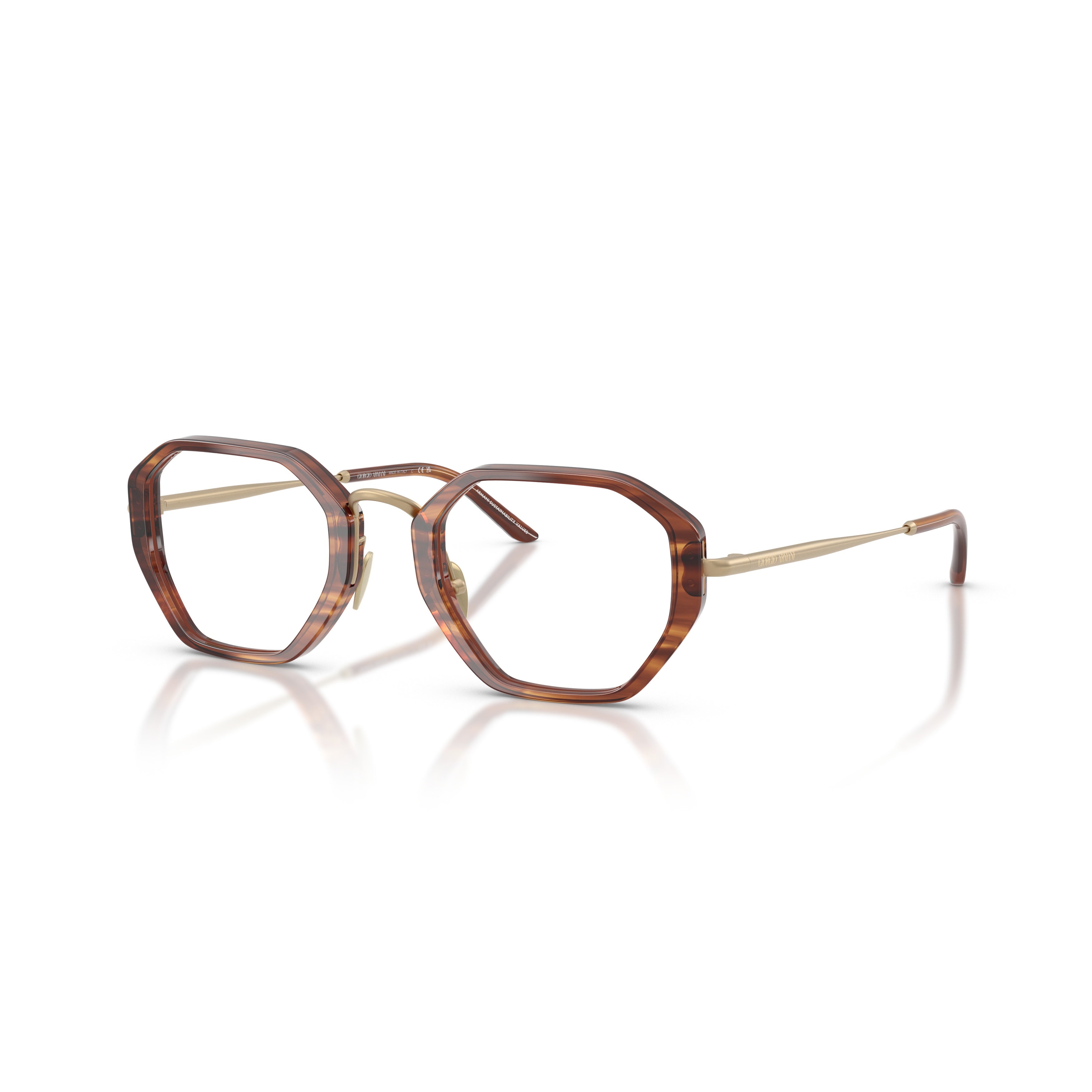 0ar7282 Geometric Tortoiseshell Eyeglasses with Gold Accents