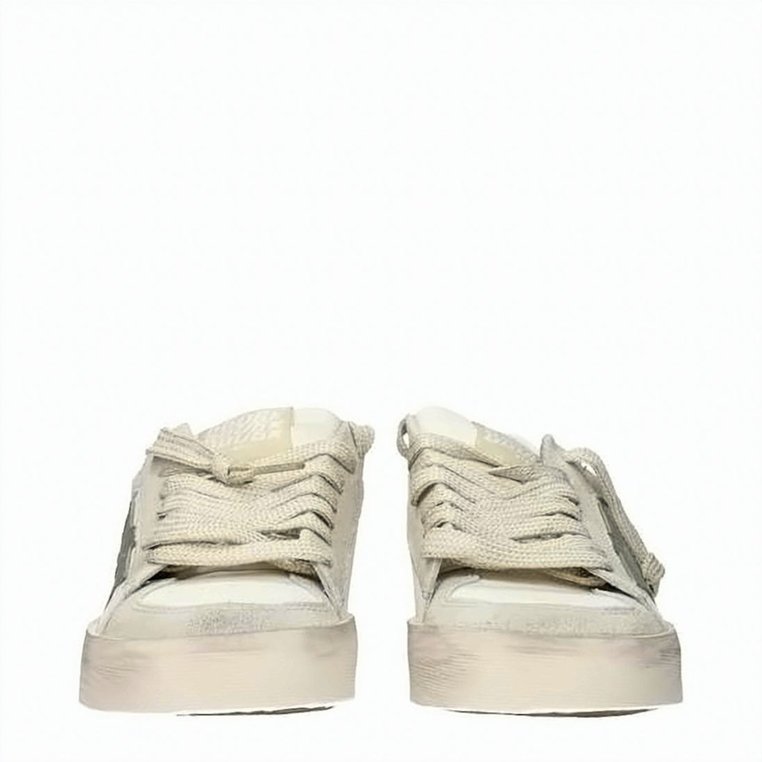 Distressed Leather and Suede Low-Top Sneakers
