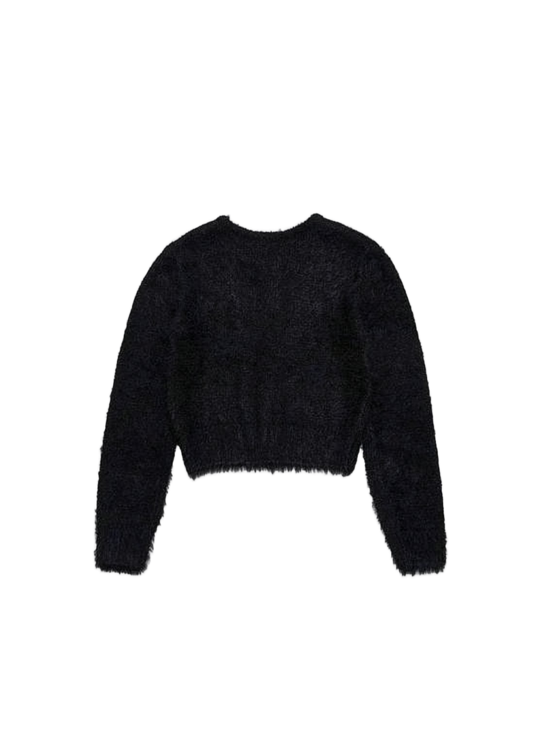 Cropped Textured Cardigan with Kid Mohair