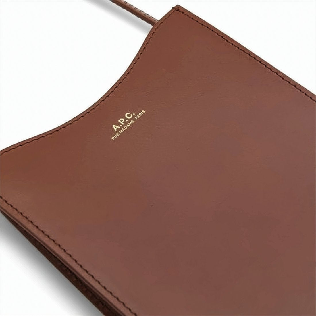 Rectangular Brown Leather Shoulder Bag