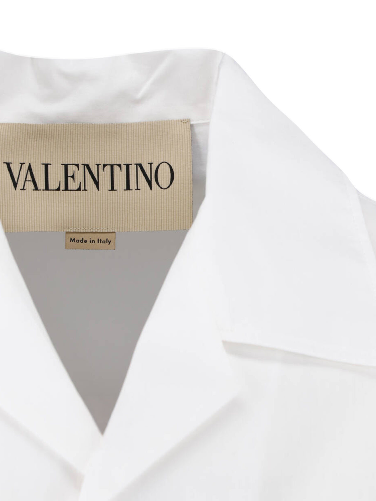 White VGold Boxy Silhouette Cotton Shirt