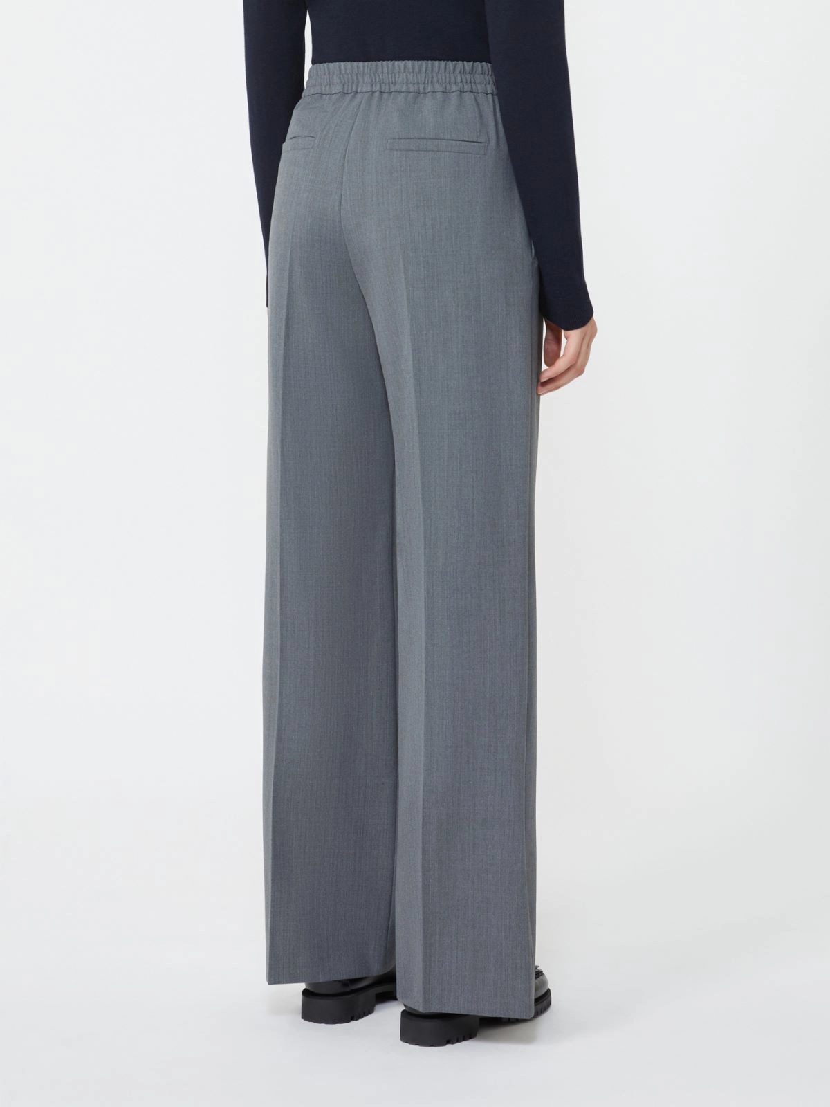 Wide-Leg Pants With Elastic Waistband And Design