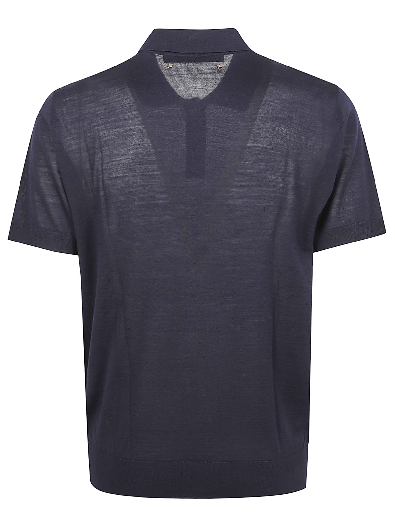 Classic Blue Wool Polo Shirt