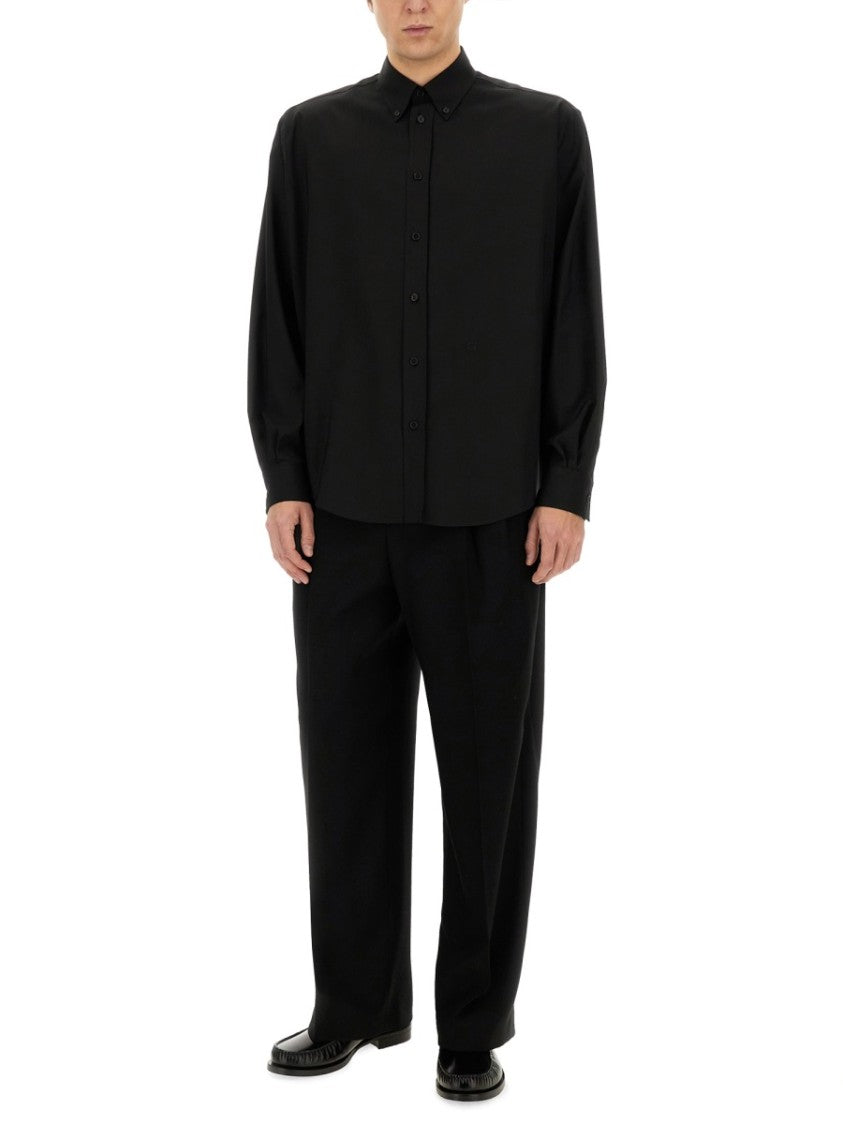 Tailored Black Wool Shirt