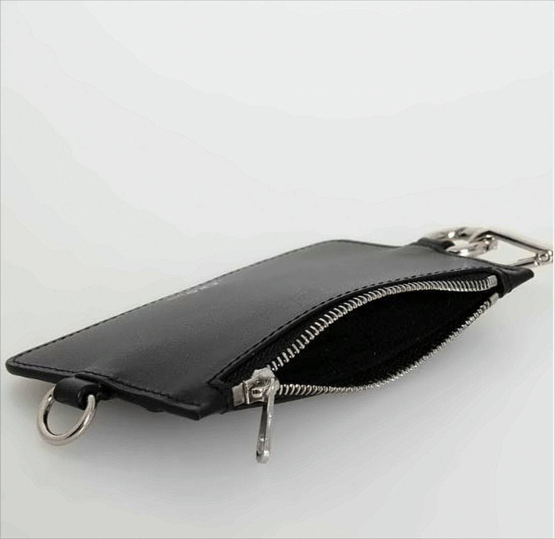 Rectangular Black Cowhide Card Wallet