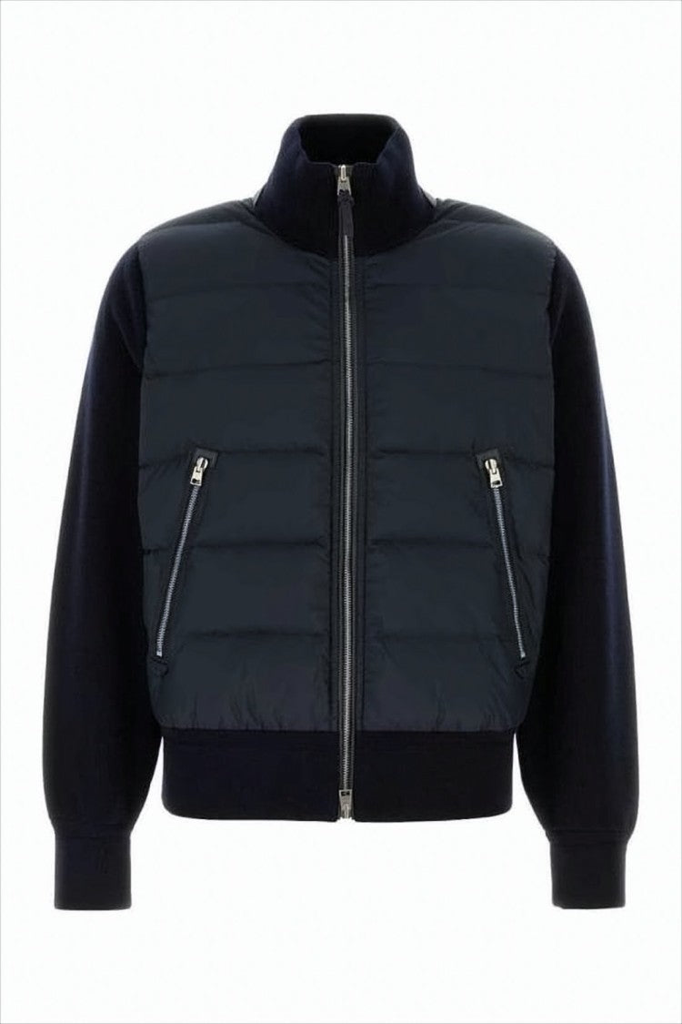 Padded Quilted Jacket with High Collar