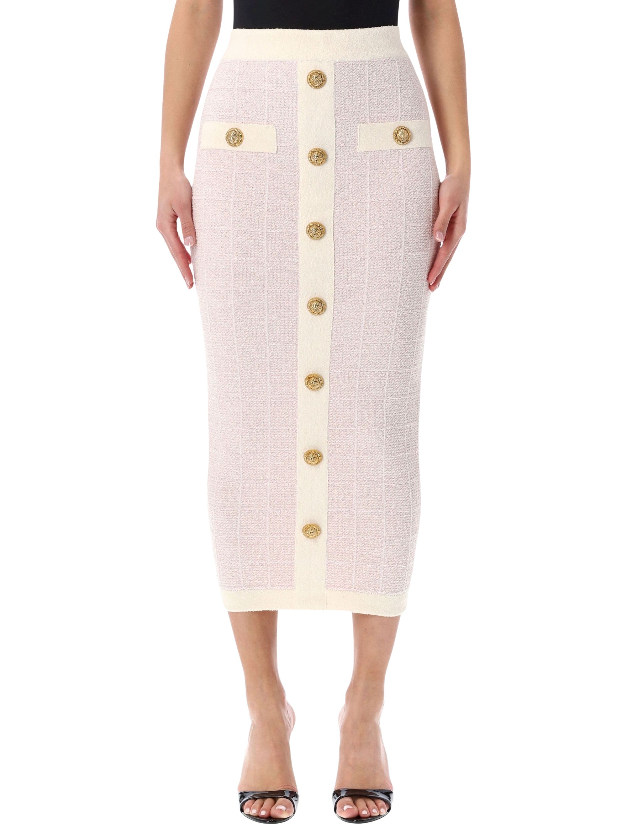 Buttoned Midi Skirt