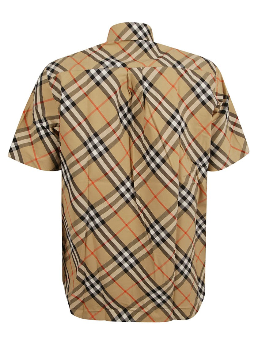 Short-Sleeved Check Shirt With Button-Down Front