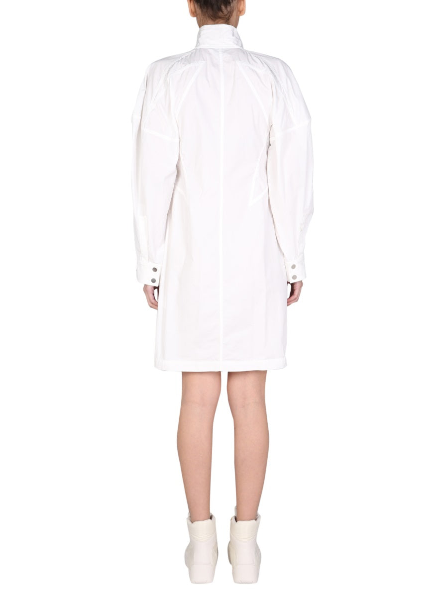 High Neck Midi Dress with Button Detailing